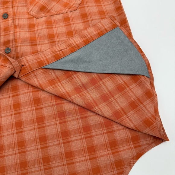 Orvis Men's Orange Plaid Performance Short Sleeve Button Down Tech Shirt Small - Picture 7 of 12